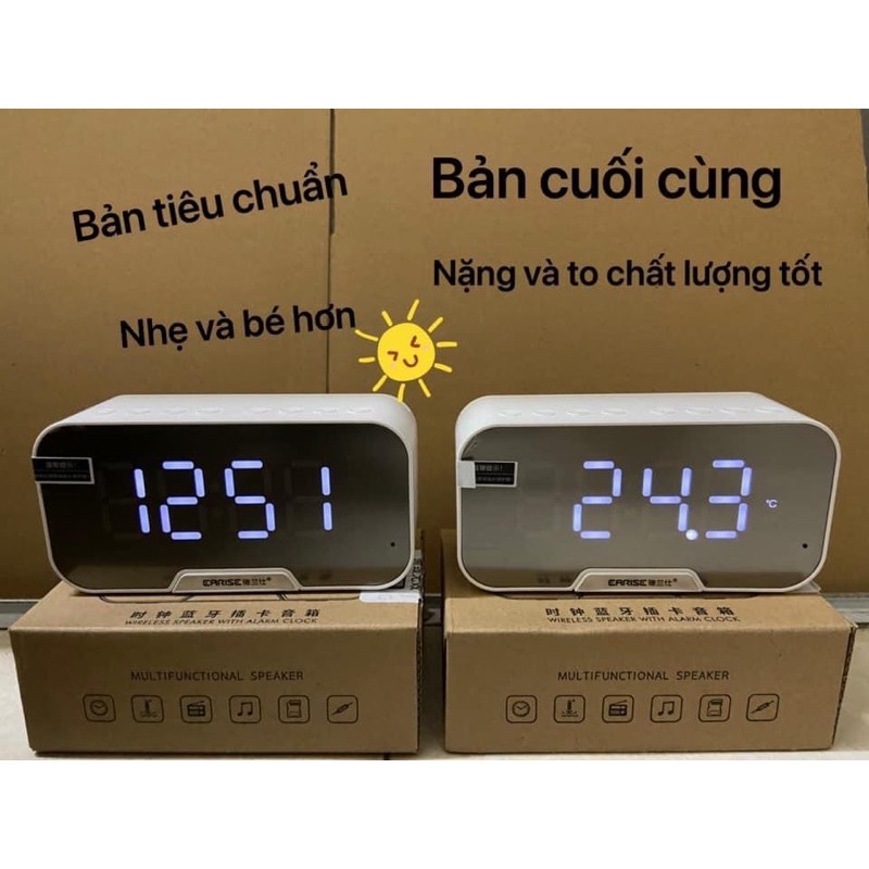 Loa Bluetooth Kiêm Đồng Hồ G10 Màn Hình Gương Hiển Thị Đèn Led - Đài FM - Đồng Hồ Báo Thức