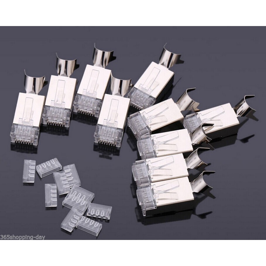 Đầu bấm hạt mạng, Đầu bấm mạng cat 6A FTP, cat7 Chuyên dùng cáp Cat6A Cao Cấp.