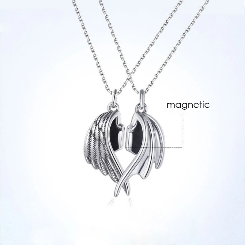 Vòng cổ Có Nam Châm Hình Đôi Cánh Thiên Thần Phong Cách Gothic Cổ Điển