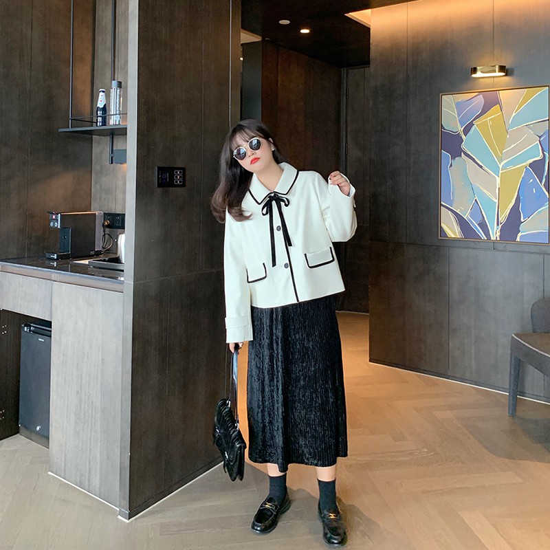 Bigsize Áo khoác viền đen AKBS009 beostyle cho người béo mập 55-100kg - Mặc đi tiệc,đi chơi hoặc dạo phố | BigBuy360 - bigbuy360.vn