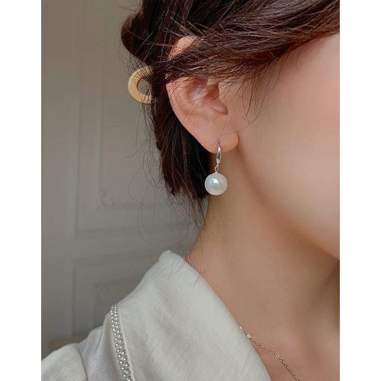 Khuyên tai bạc khuyên móc Ngọc Trai nhân tạo