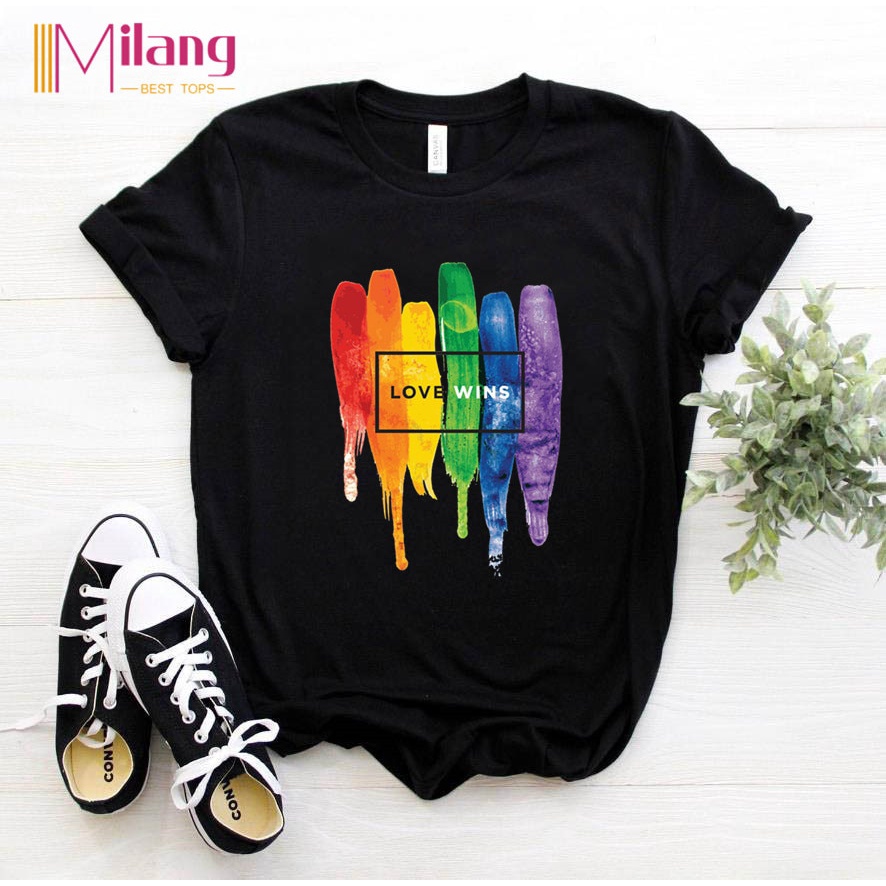 Áo Thun Cầu Vồng Lgbt 2021 Love Is Love