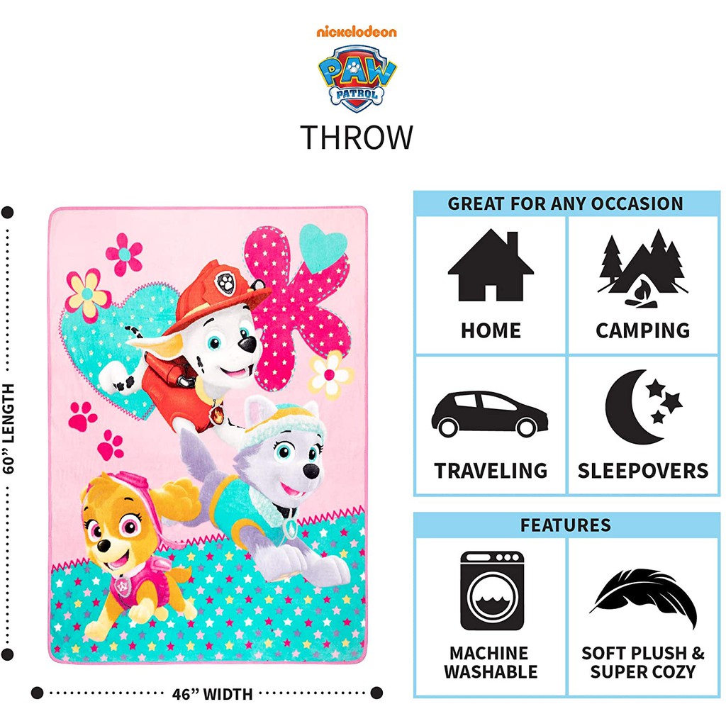Mền  tiện dụng hình chó cứu hộ - Paw Patrol Skye Pink