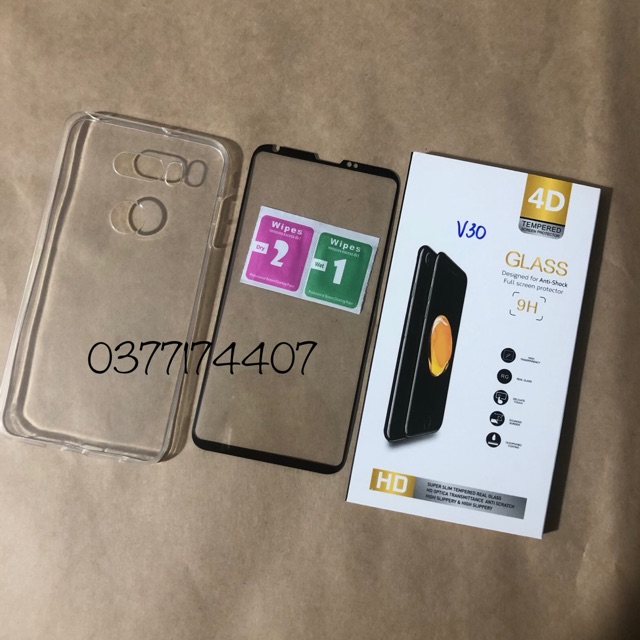 Combo kính Full màn 4D + Ốp dẻo trong cho LG V30 bảo vệ máy siêu tốt