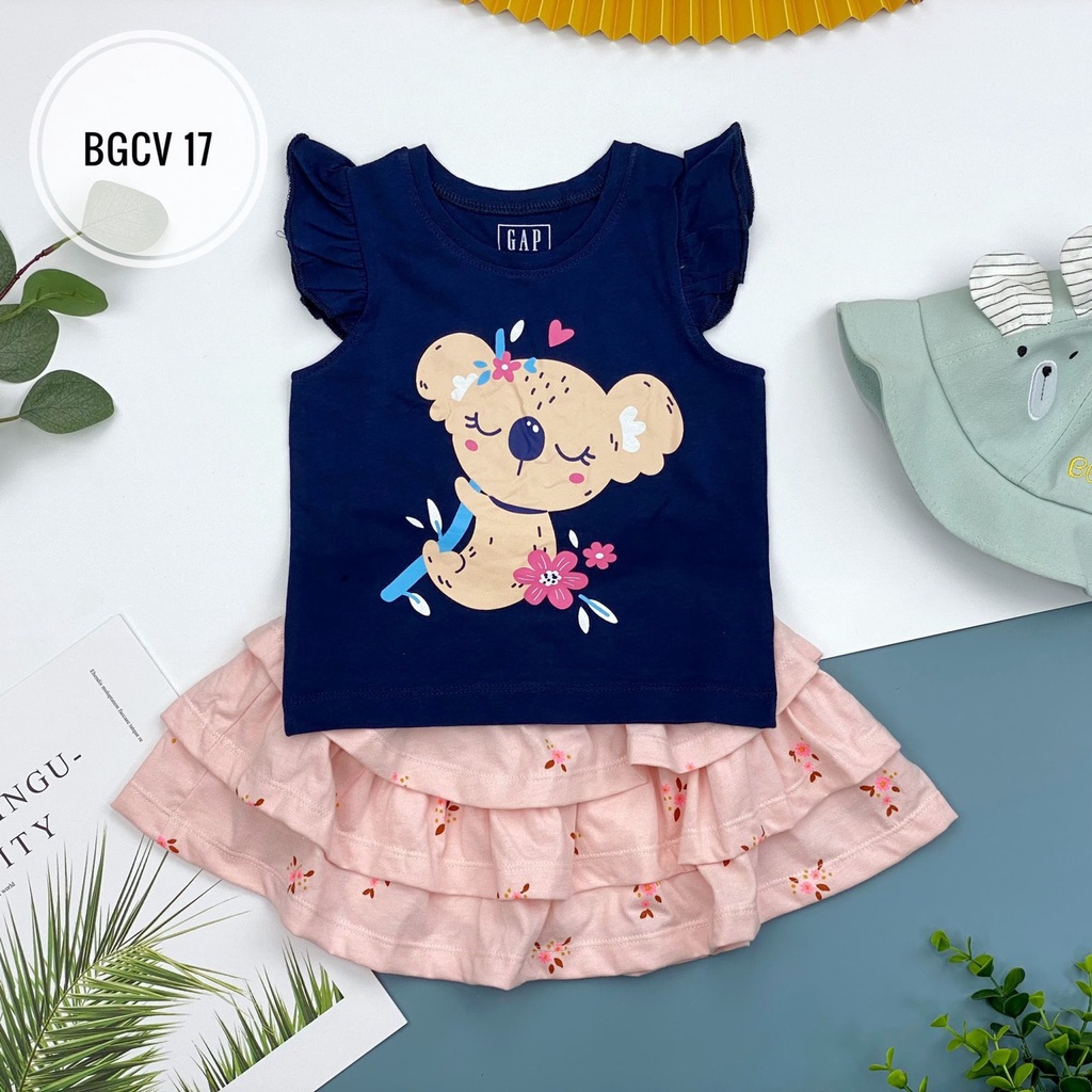 Set Áo thun chân váy Litibaby cho bé gái 10-37kg
