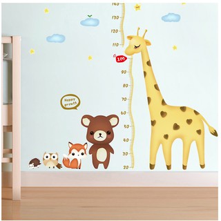 Decal đo chiều cao hươu cao cổ kiểu 2 cho bé