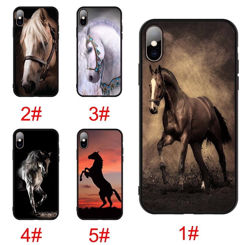 Ốp Lưng HọA TiếT HìNh Chú NgựA Dễ Thương Cho iPhone XS Max XR X 5S 6s 7 8 Plus
