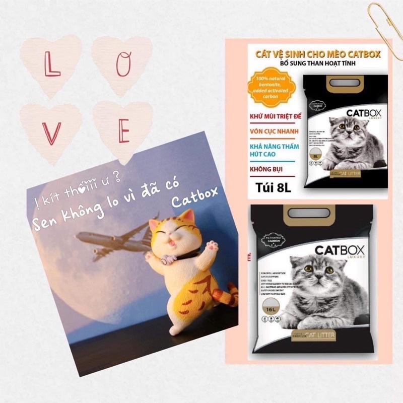 Cát Vệ Sinh Cho Mèo CATBOX, Mùi Chanh, Táo, Cà Phê thành phần Bentonite &amp; than hoạt tính khử mùi tới 99%