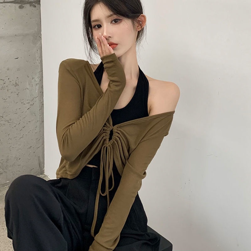 Áo Thun Dài Tay Chống Nắng Phối Dây Rút Thời Trang Dành Cho Nữ