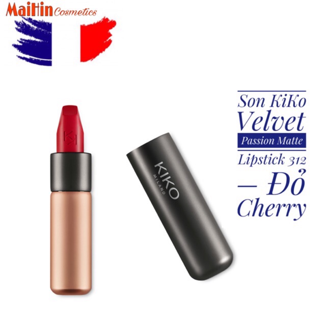 Son KiKo Velvet Passion Matte Lipstick 312 – Đỏ Cherry