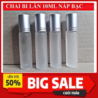 Vỏ bi lăn chiết nước hoa 10ml nắp bạc / dạng trong .đựng dầu gấc / đựng dầu dừa