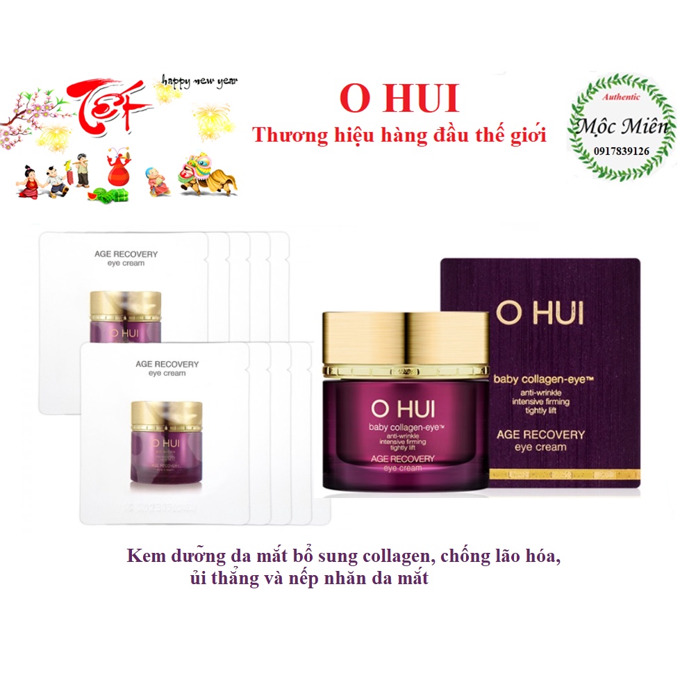 Gói kem dưỡng mắt ohui tím chống lão hóa vùng mắt nâng cơ, xóa nếp nhăn, thâm, bọng mắt Ohui Age Recovery Eye Cream