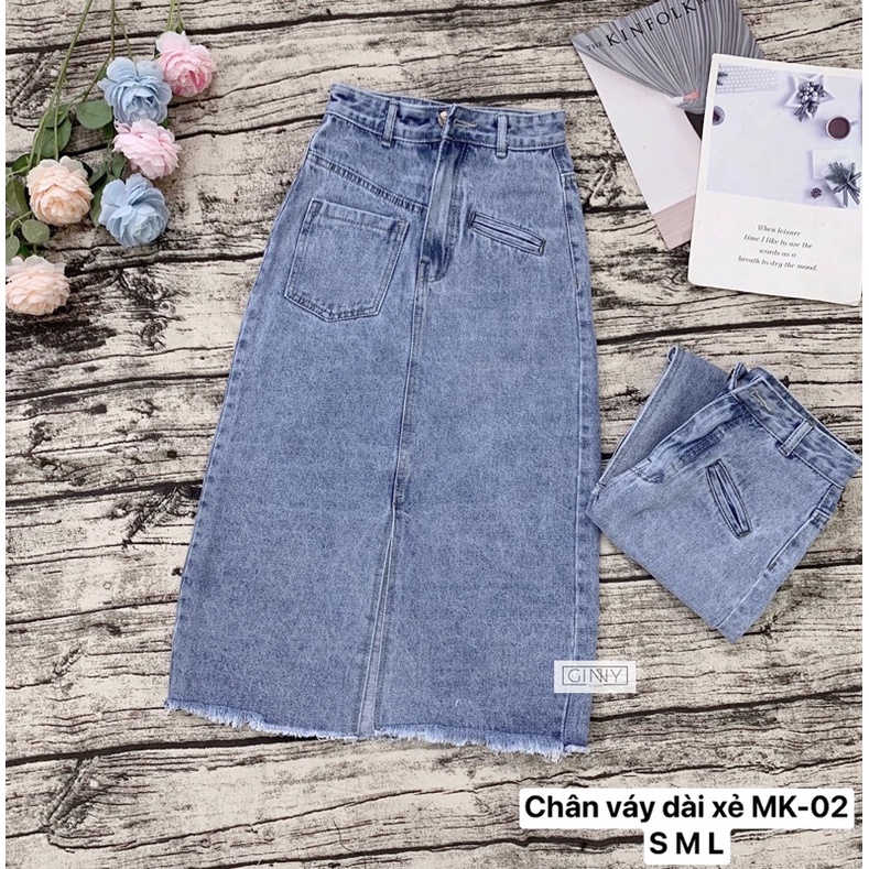 CHÂN VÁY JEAN DÀI XẺ MK02|Thời Trang|Phong Cách