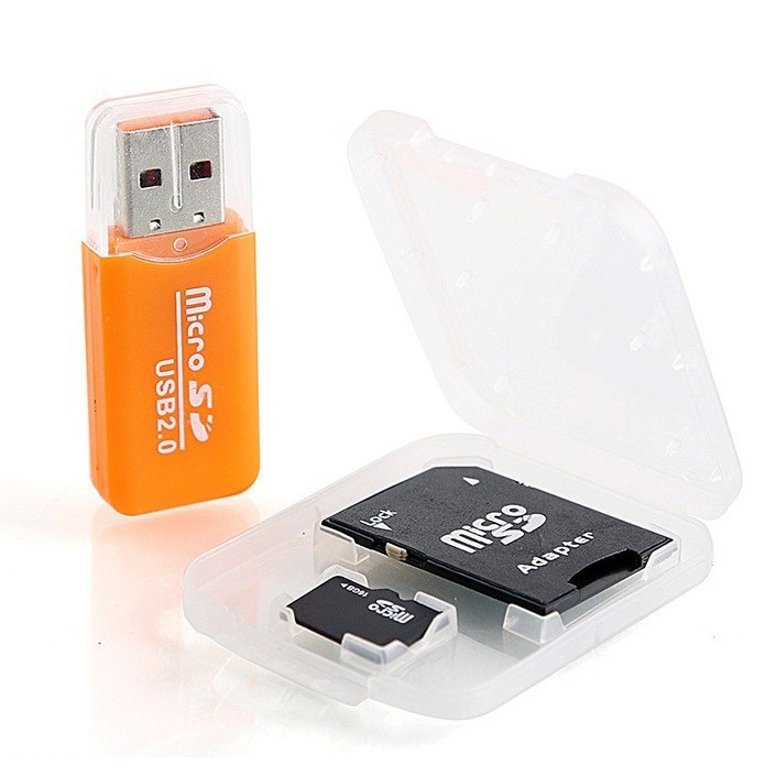 Combo thẻ nhớ 16gb + đọc thẻ + adapter + hộp