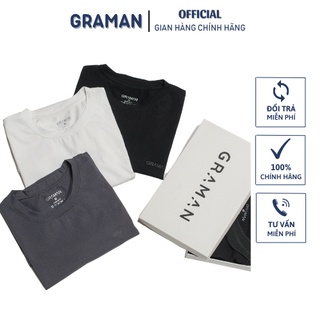 Áo thun nam cổ tròn GRAMAN vải Cotton co giãn,dày dặn, form regular fit A1 - 3 màu