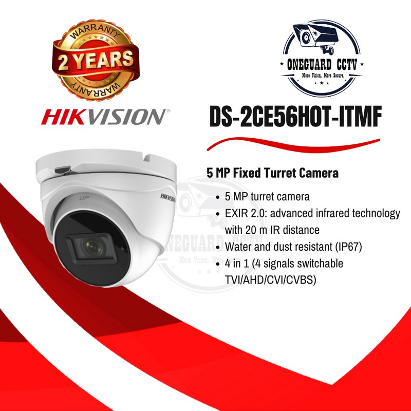 Camera Ds-2ce56h0t-itmf Hikvision 5mp Turret