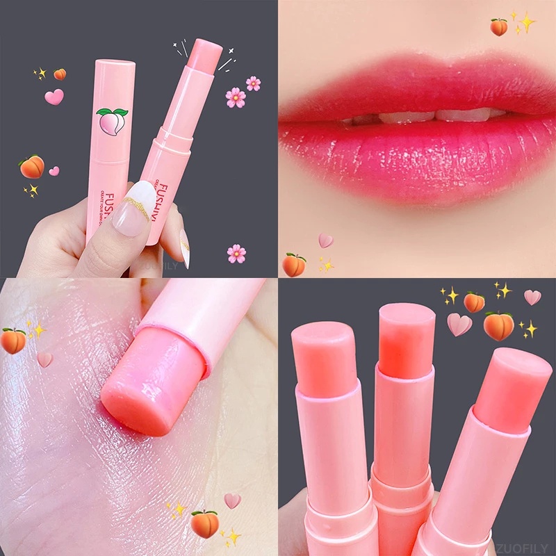 1 Thỏi Son Dưỡng Môi Tinh Chất Đào Thay Đổi Màu Sắc Theo Nhiệt Độ Chống Khô Môi