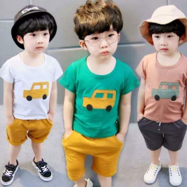 Bộ đồ bé trai ô tô