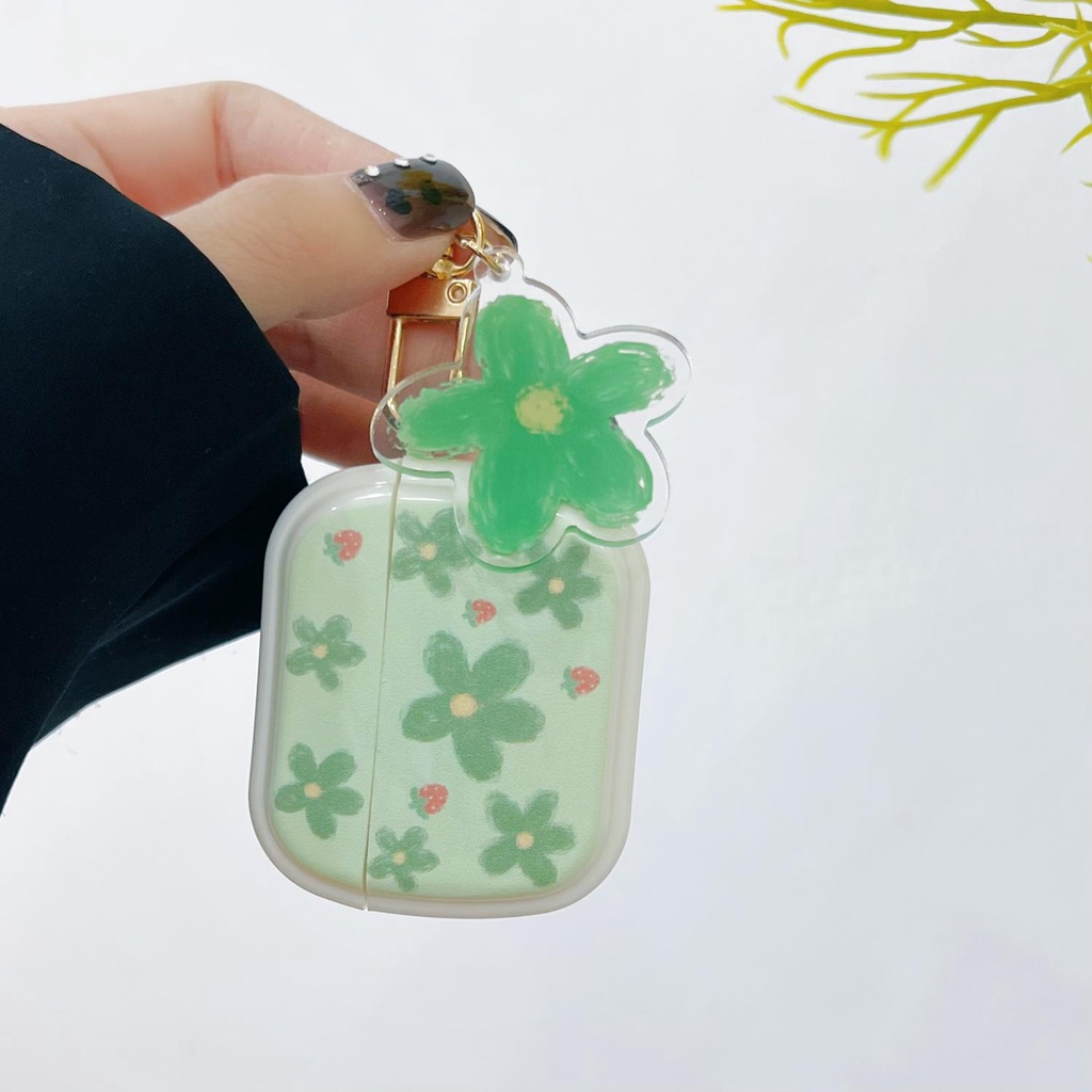 Vỏ Bảo Vệ Hộp Sạc Tai Nghe Bluetooth Không Dây AirPods 1 / 2 Pro 3 2021 Bằng Tpu Silicone Mềm Hình Hoa Tulip Màu Vàng / Xanh Lá