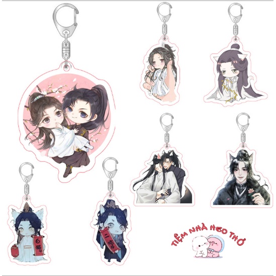 Móc Khoá Mica Acrylic Husky Và Sư Tôn Mèo Trắng Của Hắn