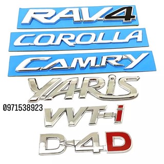 logo chữ dán đuôi xe TOYOTA CAMRY YARIS COROLA VVT-i D-4d dán thân xe