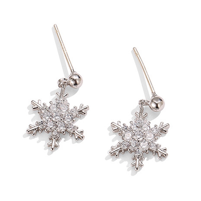 Đôi Khuyên Tai Hình Hoa Tuyết Nhỏ Đơn Giản Sáng Tạo Thời Trang Thu Đông