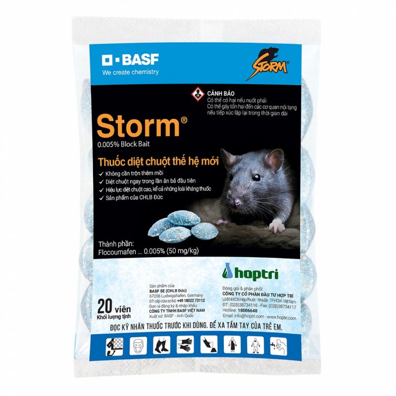 Thuốc diệt chuột Storm (Gói 4 viên, 10 viên hoặc gói 20 viên)