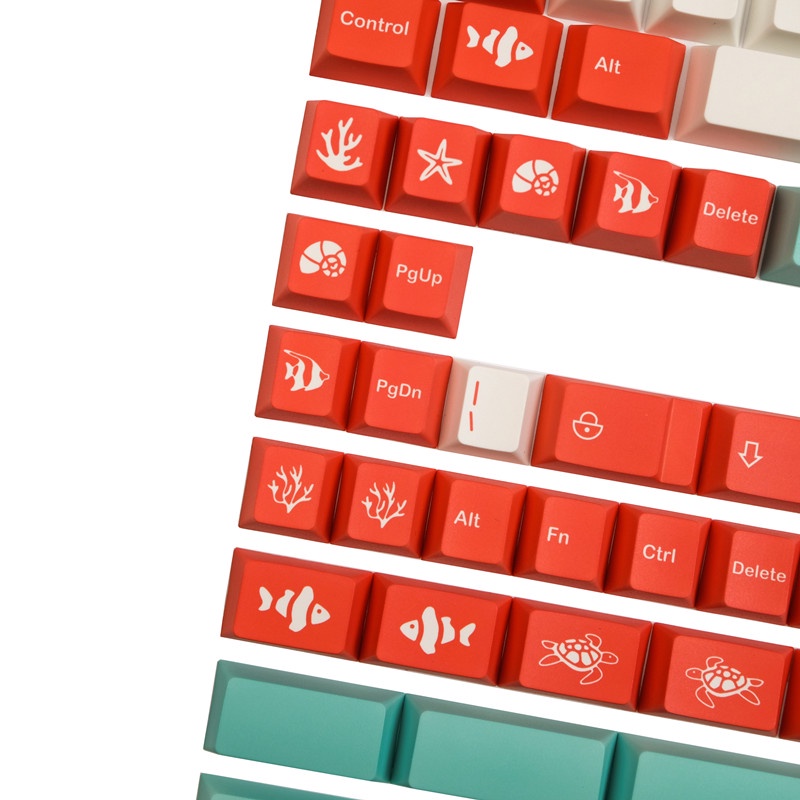 Nút Bàn Phím Cơ GMK Coral PBT Nhuộm Màu Thời Trang