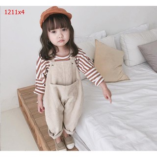 Quần yếm Jean Denim phong cách Hàn Quốc cực xinh cho bé
