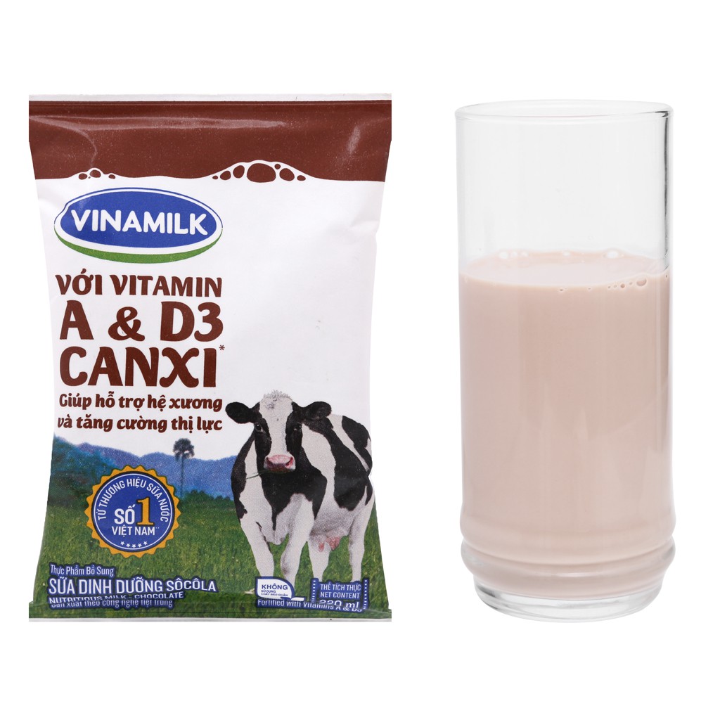 3 Bịt Sữa dinh dưỡng Vinamilk A&D3 bịch 220ml