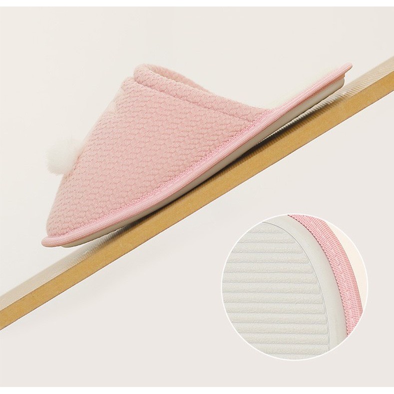 Dép Bông Nỉ Hình Thỏ Đi Trong Nhà Có Đế Chống Trơn Trượt🐰FREESHIP🐰Dép Lông Mang Trong Nhà Cute  DDGD04 ChiChi