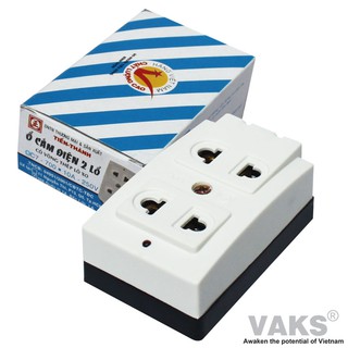 Ổ CẮM ĐIỆN 2 LỖ OC7-700, CÔNG SUẤT 10A-250V, Sản phẩm chính hãng hàng Việt Nam chất lượng cao.
