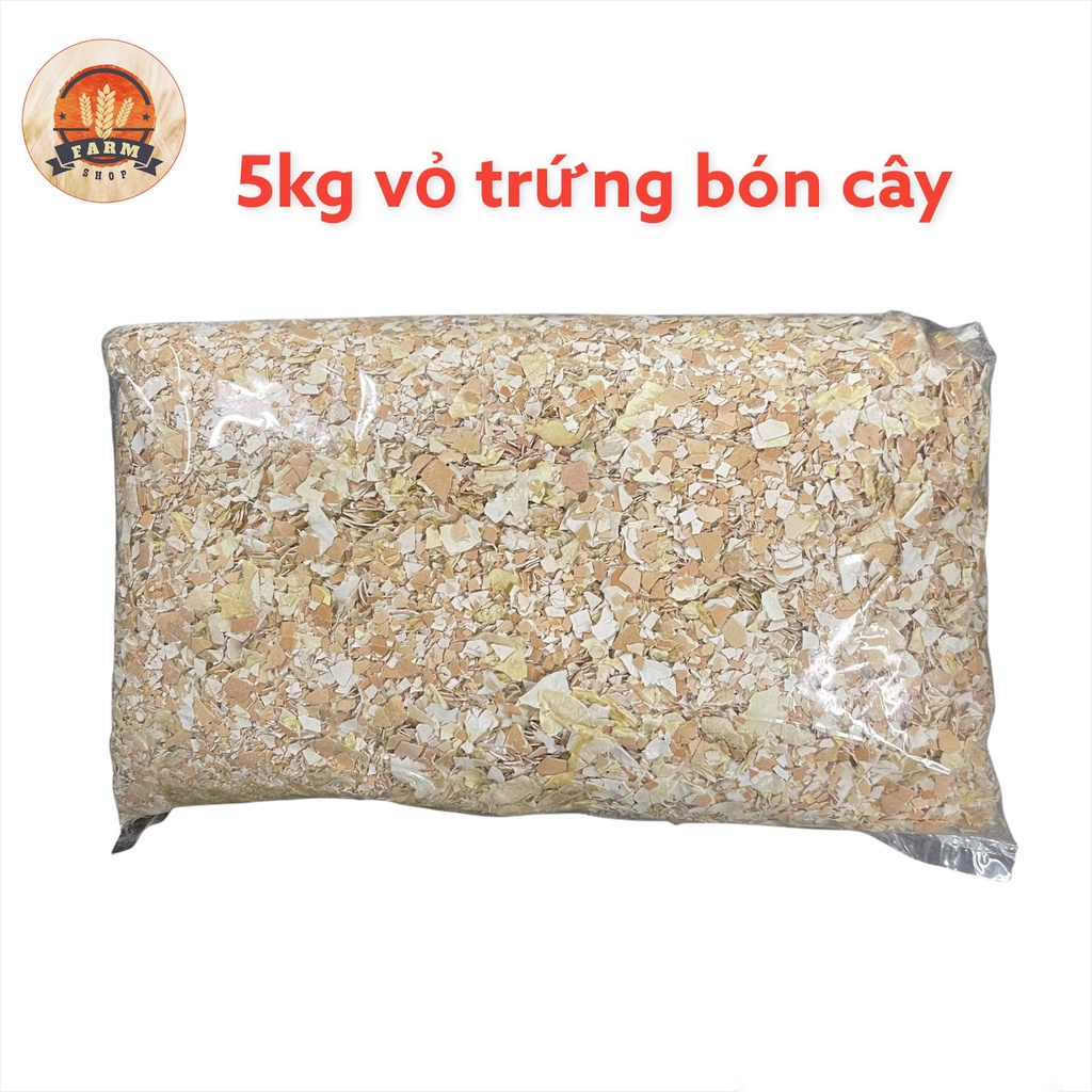 Vỏ Trứng Bón Cây Đã Qua Xử Lý ( 5KG)- Chống Ốc Sên,Cỏ, Cung Cấp Canxi- FarmShop
