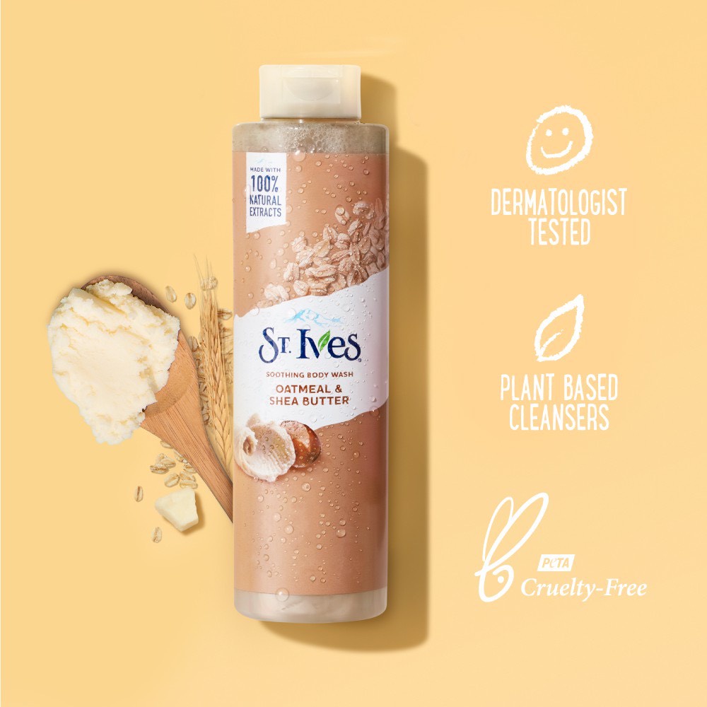 COMBO Sữa tắm St.ives Yến Mạch và Bơ [650ml]  + Sữa dưỡng thể St.Ives Oatmeal and Shea Butter [621ml]