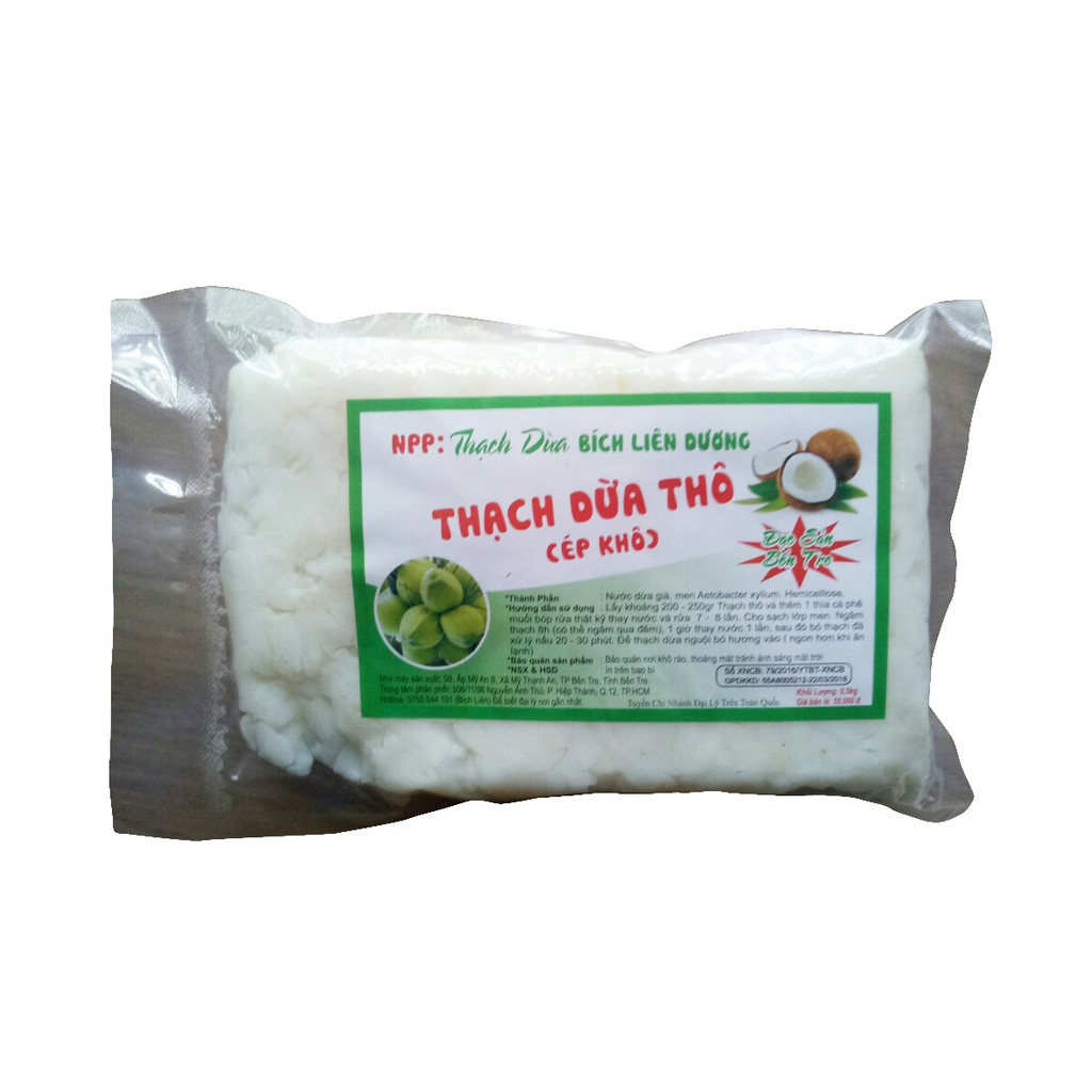 Sỉ 1Kg Thạch dừa loại 15Ly ép thô (khô) tặng hương dừa