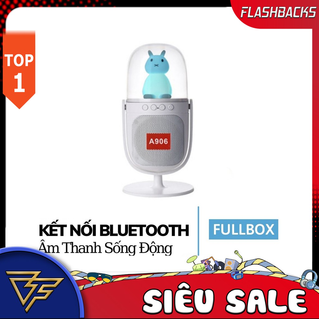 Loa Bluetooth Thỏ Không Dây -  Thiết Kế Để Bàn Nhỏ Gọn - Dễ Thương - Hỗ Trợ Thẻ Nhớ - Jack 3.5 - USB - Có Đèn Led  A906