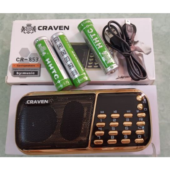 Loa Craven CR-853, 3 pin, Chuyên Tiếng Anh cho bé, Kinh phật, Nhạc Vàng ,  FM - Chính hãng