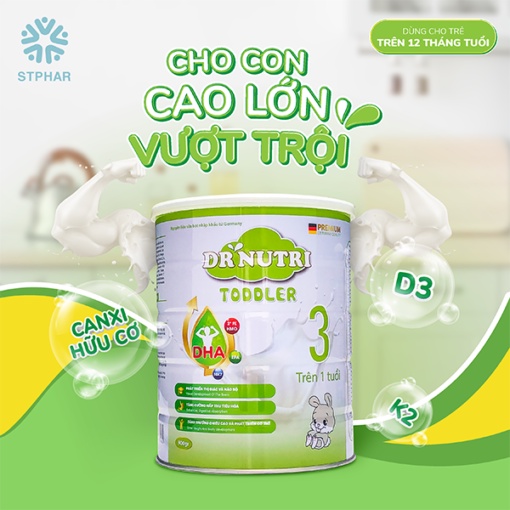 Sữa bột phát triển chiều cao Dr Nutri Toddled 900g stphar