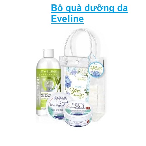 Bộ quà nước hoa hồng Eveline, Kem dưỡng trắng da Extra soft Eveline 200-500ml