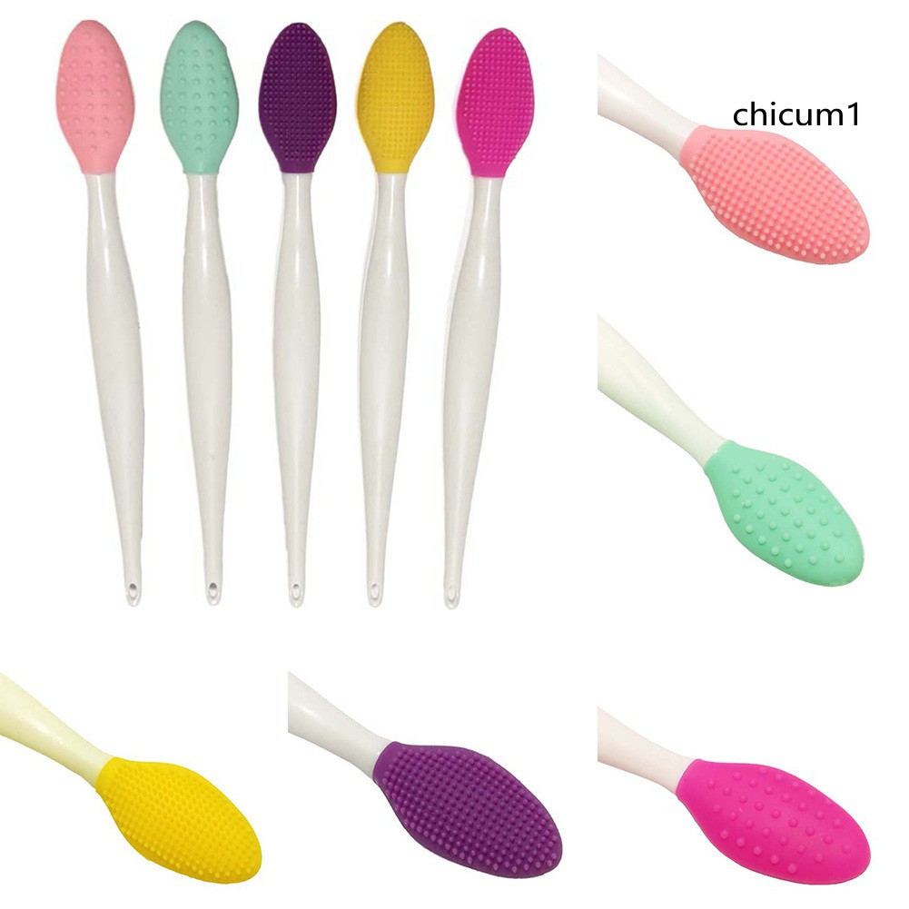 [Hàng mới về] Cọ Silicon Loại Bỏ Mụn Đầu Đen Vùng Mũi Thiết Kế Hai Mặt Tiện Dụng