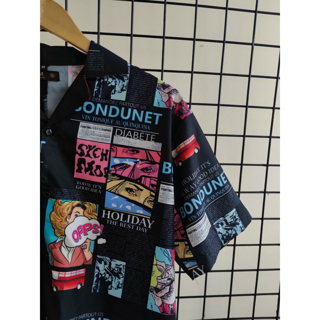 Áo sơ mi nam ngắn tay cổ vest họa tiết mẫu 12 Saigon Jan Shop