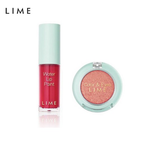 Combo Son Nước Lâu Trôi Lime Water Lip Paint 3.5ml+Phấn Mắt Nhũ Thời Thượng Lime Color &amp; Eyes Single Sparkle 1.4g.