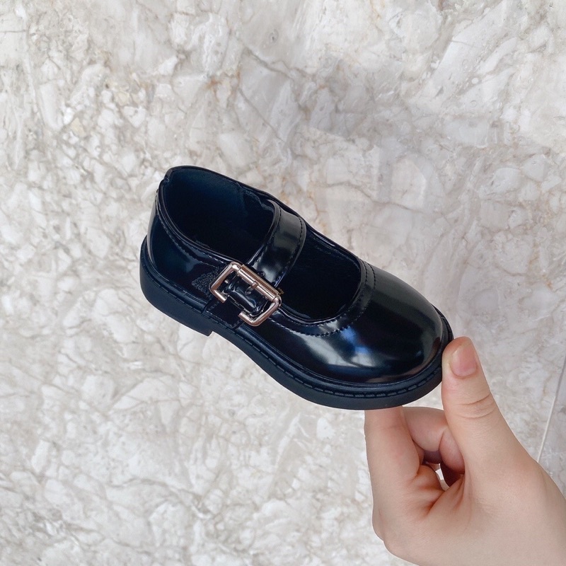 giày búp bê da bóng mềm kiểu dáng vintage Hàn quốc cho bé gái