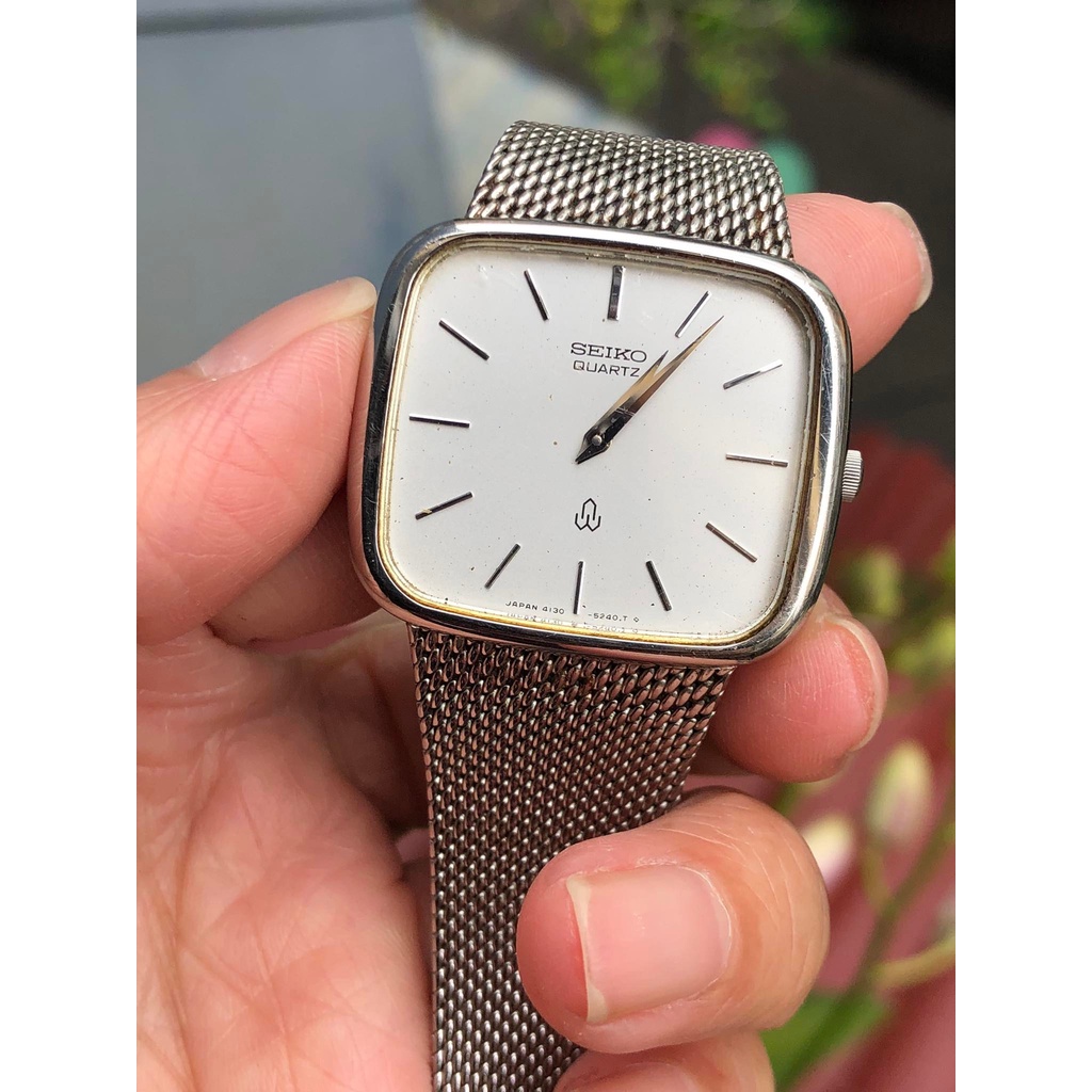 Đồng hồ nam hiệu Seiko, dây lụa, hàng đã qua sử dụng