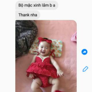 Set yếm chấm bi đỏ