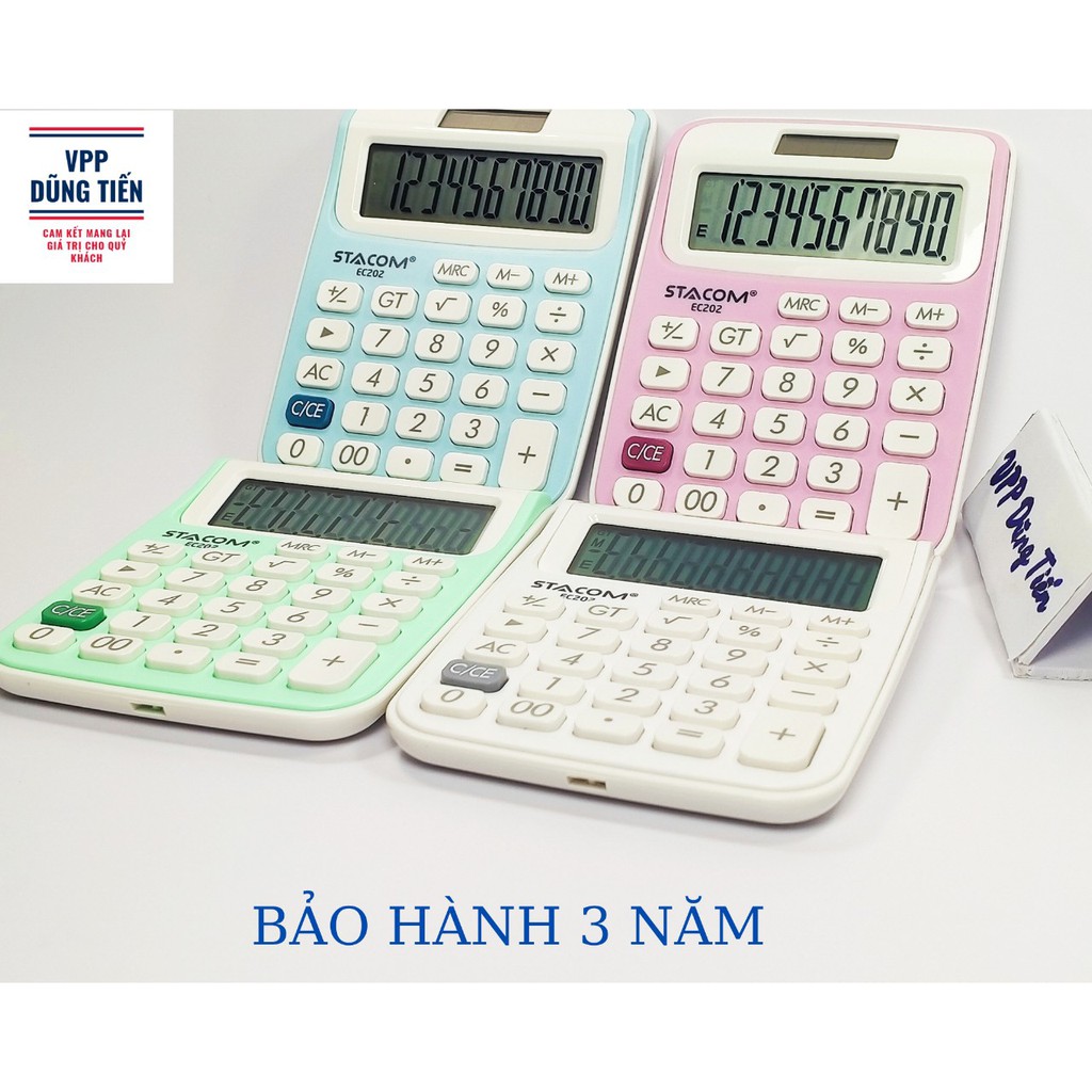 Máy tính để bàn cỡ nhỏ hiển thị 10 số Stacom EC202 4 màu