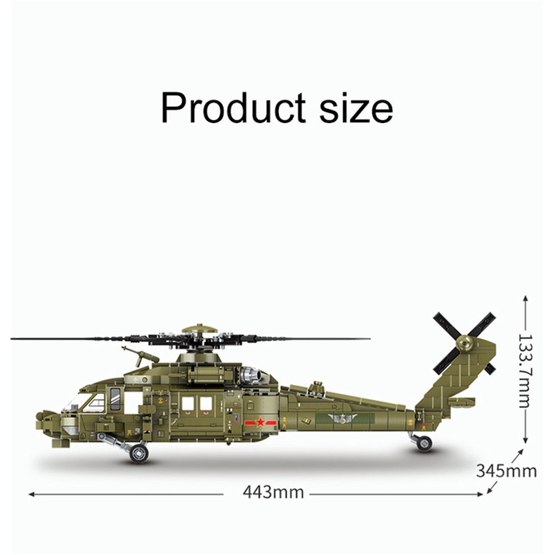 Bộ 750 Khối Lắp Ráp Máy Bay Trực Thăng