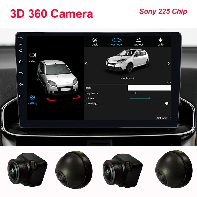 360° Camera Mắt Cá 3D Gắn Sau Xe Hơi AHD 1080P / 720P
