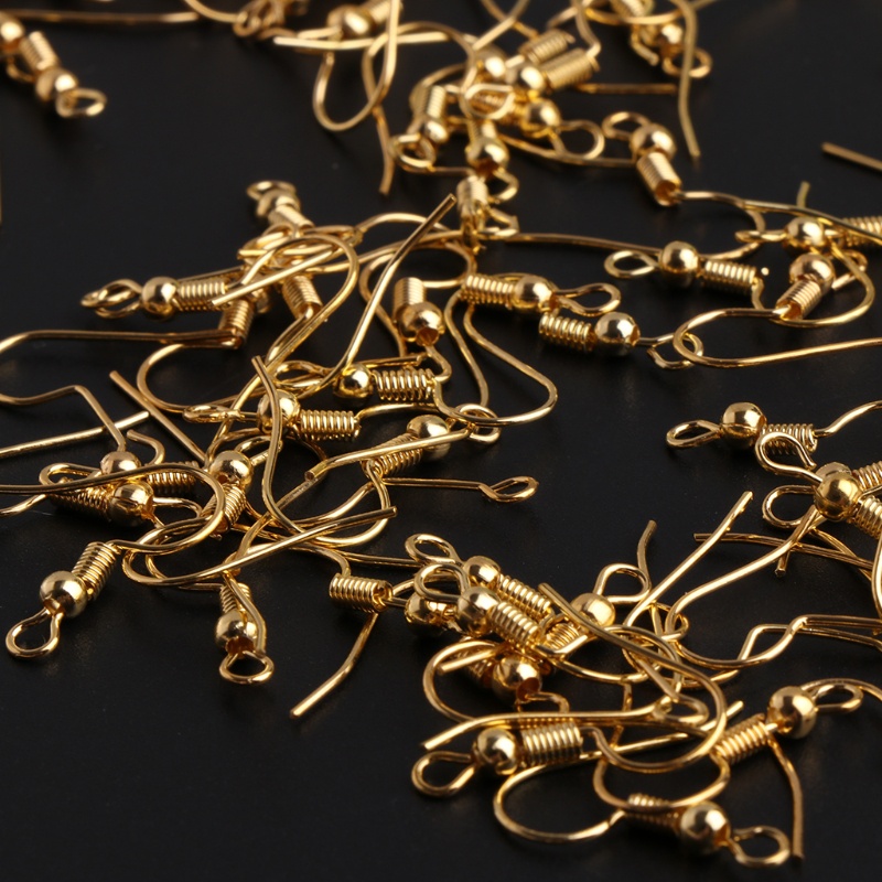 Set 100 Móc Khuyên Tai Mạ Vàng Chống Dị Ứng Phong Cách Vintage
