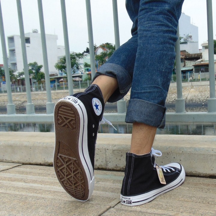 Giày CV Allstar Nam Đen Cổ Cao